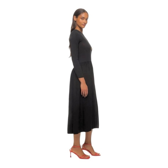 Thakoon Collective Drop Waist Midi Dress in Black Knit Size Small - Picture 2 of 8